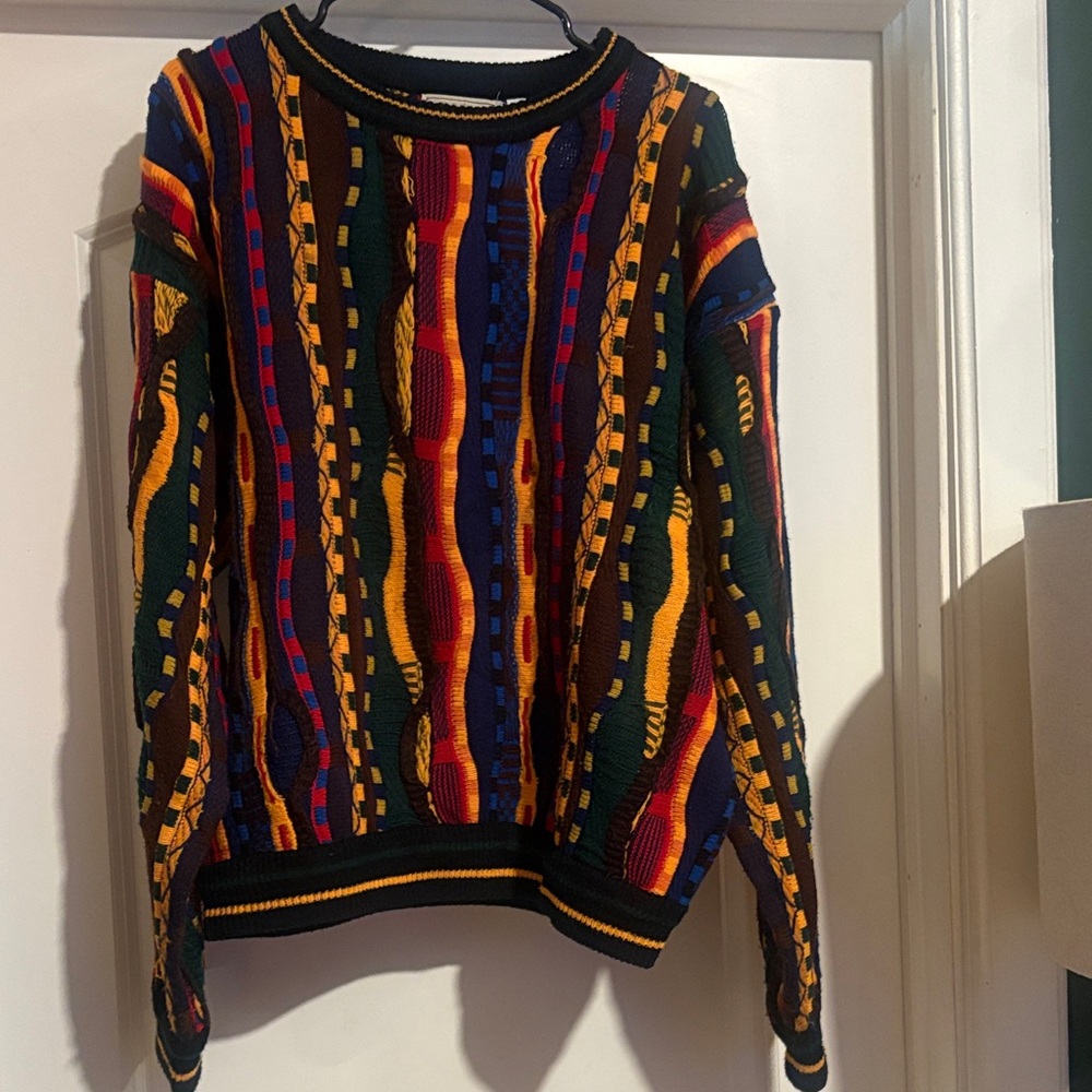 Vintage Coogie inspired Striped Knit Multicolor Sweater